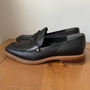 Franco Sarto Women's Edith 2 Penny Loafer Black Leather Slip-On Casual Shoes 9